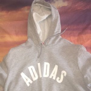 Grey Cropped Adidas Hoodie